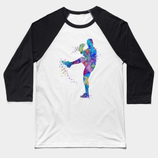 Baseball Boy Pitcher Watercolor Baseball T-Shirt